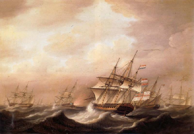 Nicholas Pocock A British convoy in a gale during the american war of independence Germany oil painting art